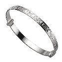 Child's Silver Heart and Flower Expander Bangle