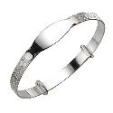 Child's Silver Heart and Flower Expander Bangle