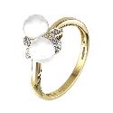 9ct Yellow Gold Diamond And Pearl Ring