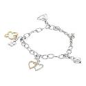 Hot Diamonds Love Silver and Gold-plated Charm Bracelet
