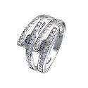 9ct White Gold 1/3 Carat Diamond Double Crossover Ring