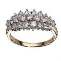 9ct Gold Cubic Zirconia Claw-set Cluster Ring