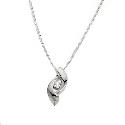 Sterling Silver Cubic Zirconia Wave Pendant