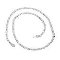 9ct White Gold 18" Figaro Necklace