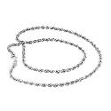9ct White Gold 18" Rope Necklace