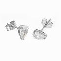 9ct White Gold Cubic Zirconia Pear Shaped Stud Earrings