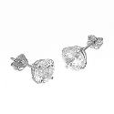 9ct White Gold Cubic Zirconia Round Claw Stud Earrings 7mm