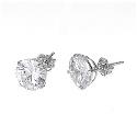 9ct White Gold Cubic Zirconia Round Claw Stud Earrings 9mm