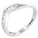 9ct White Gold Diamond V Shape Wedding Ring