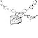 Fluid Sterling Silver Heart Bracelet