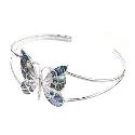 Sterling Silver Abalone Butterfly Bangle