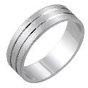 Men's 9ct White Gold 6mm Matt and Polished Ring