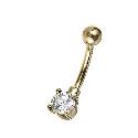 9ct Yellow Gold Cubic Zirconia Belly Bar