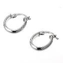 9ct White Gold Oval Creole Earrings 15 x 10mm