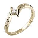 9ct Yellow Gold Cubic Zirconia Channel Set Kick Ring