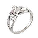 9ct White Gold White and Pink Cubic Zirconia Ring