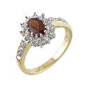 9ct Gold Garnet And Cubic Zirconia Cluster Ring