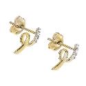 9ct Yellow Gold Diamond Twist Earrings