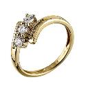 9ct Two Colour Gold Three stone Cubic Zirconia Ring