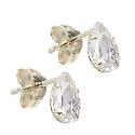 9ct Gold Crystal Pear Stud Earrings