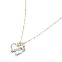 9ct Two-Colour Gold Entwined Hearts Pendant