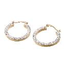 9ct Gold Crystal 15mm Creole Earrings