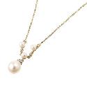 9ct Gold Freshwater Pearl and Cubic Zirconia Necklace