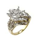 9ct Two Colour Gold 0.50 Carat Diamond Flower Cluster Ring