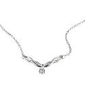 Sterling Silver Cubic Zirconia Kiss Necklace