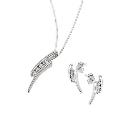 Sterling Silver Cubic Zirconia Kick Pendant and Earrings