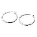 9ct White Gold Creole Earrings