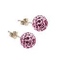 Evoke 9ct Gold Pink Crystal Ball Stud Earrings