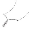 9ct White Gold 3 Stone Cubic Zirconia 17" Necklace