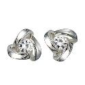 Sterling Silver Cubic Zirconia Knot Stud Earrings