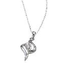 Sterling Silver Cubic Zirconia Open Flame 18" Pendant