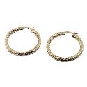9ct Gold Fancy Round 25mm Creole Earrings
