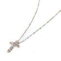 9ct Gold Cubic Zirconia Set Cross Pendant with 16" Chain