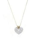 9ct Gold Evoke Large White Crystal Set Heart Pendant