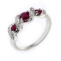 9ct White Gold Diamond Treated Ruby Ring
