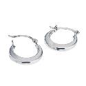9ct White Gold 10mm Baby Creole Earrings