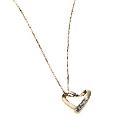 9ct Gold Cubic Zirconia Twist Heart Pendant with 16" Chain