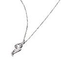 9ct White Gold Cubic Zirconia Swirl Pendant with 16" Chain