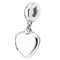 Truth Sterling Silver Drop Heart Charm