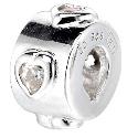 Truth Sterling Silver Pink and White Cubic Zirconia Charm