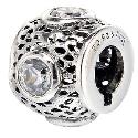 Truth Sterling Silver Filligree and Cubic Zirconia Charm