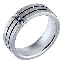 Men's Titanium and Diamond Ring