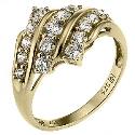 9ct Yellow Gold Cubic Zirconia Cluster Ring