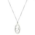 Silver Oval Abstract Pendant