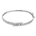 Sterling Silver Cubic Zirconia Overlap Bangle