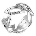 Hot Diamond Sterling Silver Diamond Leaf Ring Size L